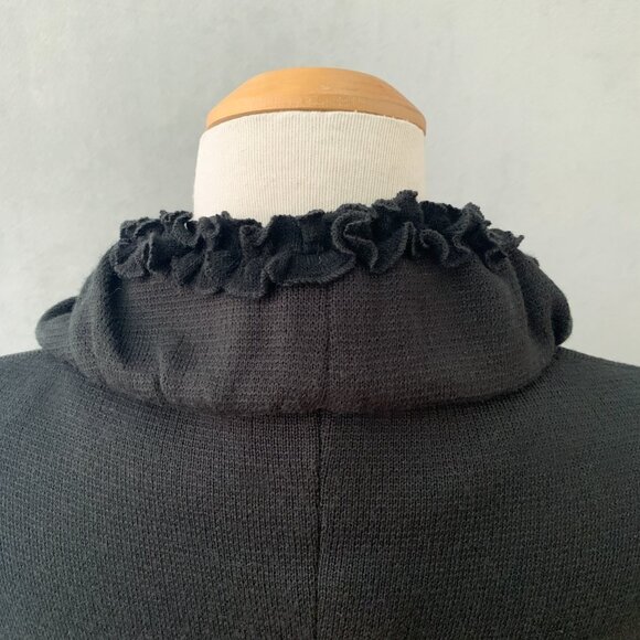 Rinascimento Italy Black Knit Flower Jacket | Y2K Vintage S-M - Picture 7 of 11